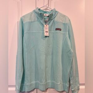 Vineyard Vines Crystal Blue Aqua 1/4 Zip Long Sleeve Pullover NWT XL